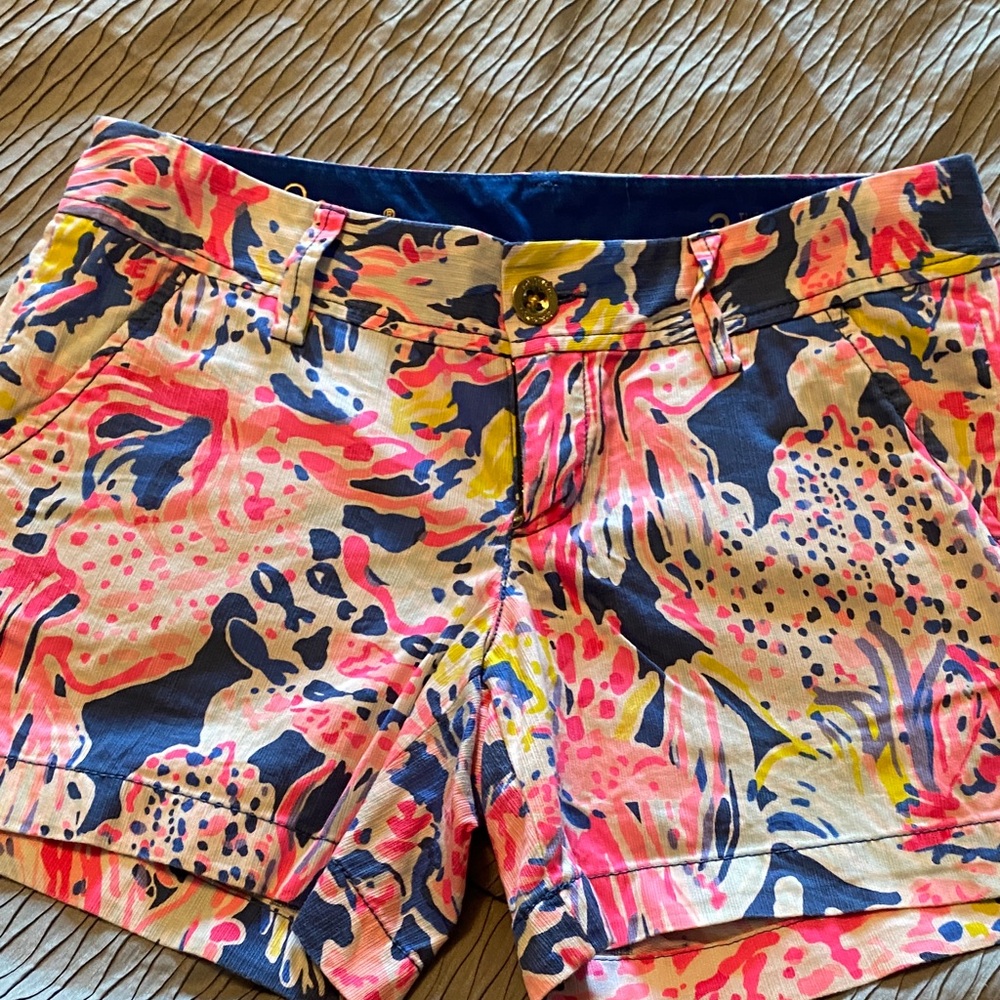 Lilly Pulitzer Pink and Blue Floral Women's Shorts